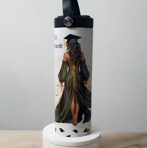 Graduation Themed Tumbler with Inspirational Text